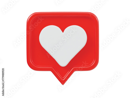 Heart icon 3d render illustration 