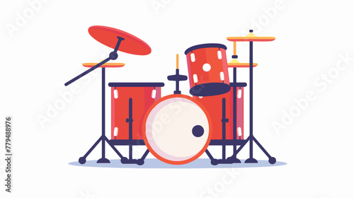 Music instrument icon drum icon on white background..