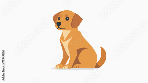 Pet dog logo design template vector illustration down