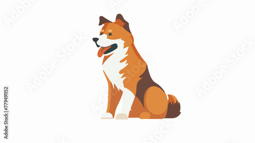 Pet dog logo design template vector illustration down