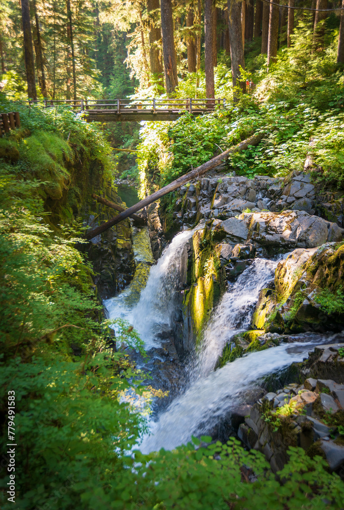 Sol Duc Falls Waterfall at Olympic National Park in Washington State