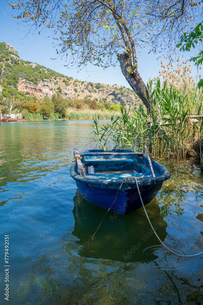 Dalyan Town riverside view in Mugla Province of Turkey