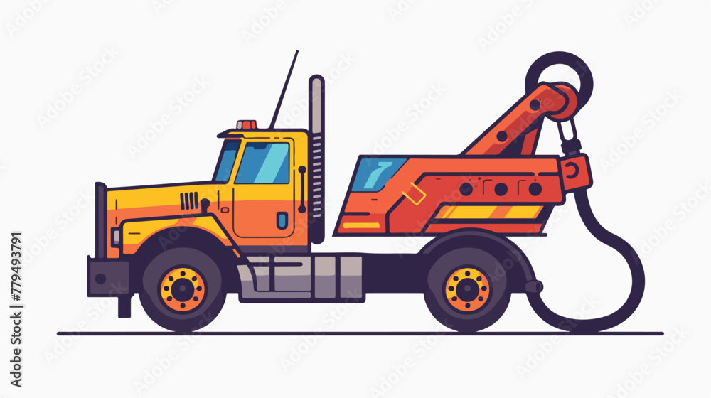 Tow Truck Line Vector Icon flat vector isolated