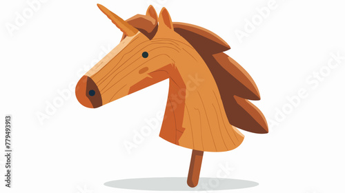 Toy horse. Flat cartoon illustration. Wooden horse