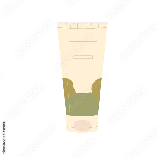 Foot cream. Skincare body care cosmetics tube isolated on white background. Beauty home procedure product. Serum body for spa. Flat vector illustration.