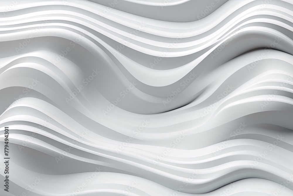 Close up of abstract white paper or fabric flooded in wavy line surface pattern, background and wallpaper. Generative AI. Close up of abstract white paper or fabric flooded in wavy line surface pattern, background and wallpaper. Generative AI.