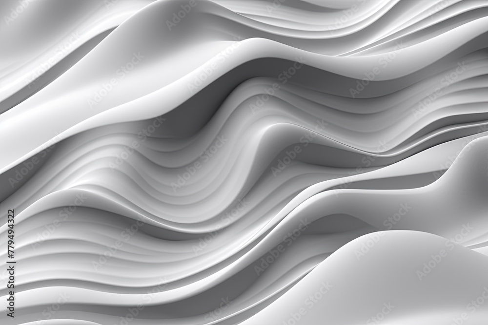 Close up of abstract white paper or fabric flooded in wavy line surface pattern, background and wallpaper. Generative AI. Close up of abstract white paper or fabric flooded in wavy line surface pattern, background and wallpaper. Generative AI.