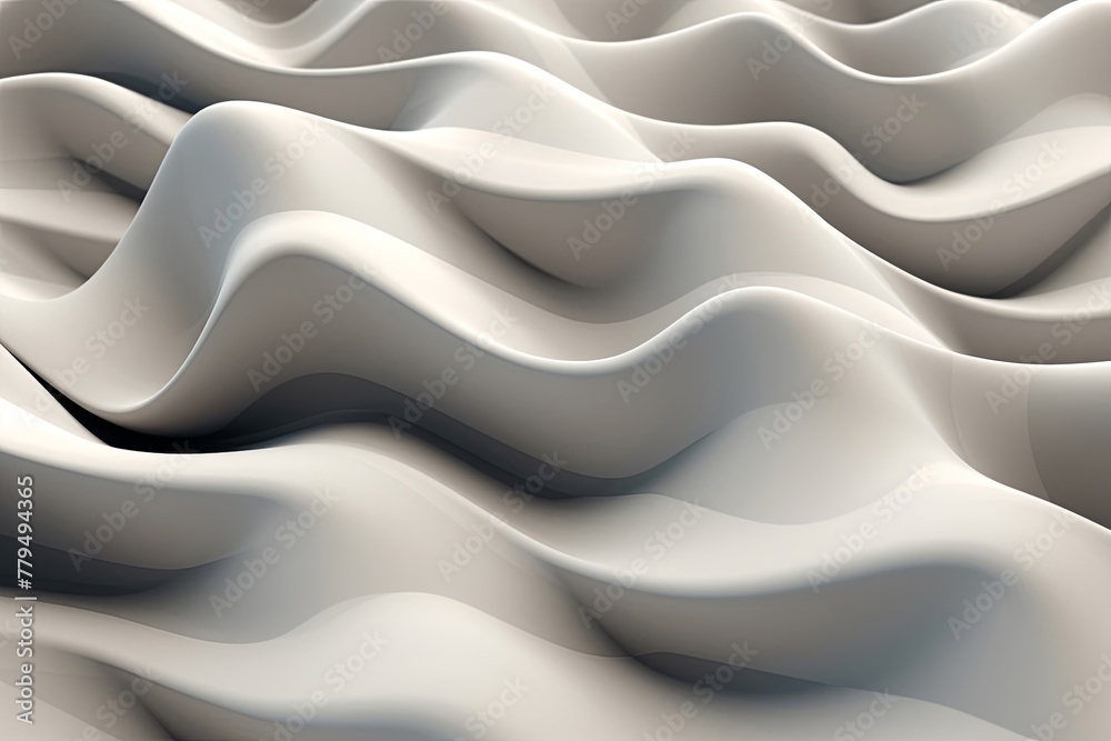 Close up of abstract white paper or fabric flooded in wavy line surface pattern, background and wallpaper. Generative AI. Close up of abstract white paper or fabric flooded in wavy line surface pattern, background and wallpaper. Generative AI.