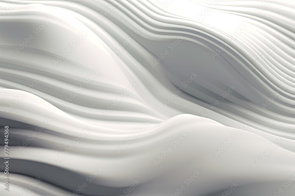 Close up of abstract white paper or fabric flooded in wavy line surface pattern, background and wallpaper. Generative AI. Close up of abstract white paper or fabric flooded in wavy line surface pattern, background and wallpaper. Generative AI.