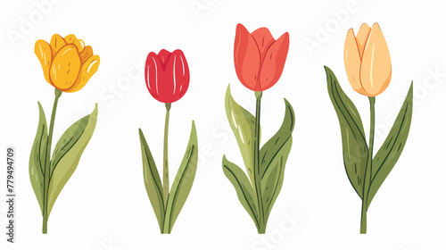 Tulip doodle icon vector illustration flat vector isolated