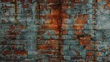 An old wall tells a story of time, its rusted grain patterns creating a striking contrast against the enduring character of brick