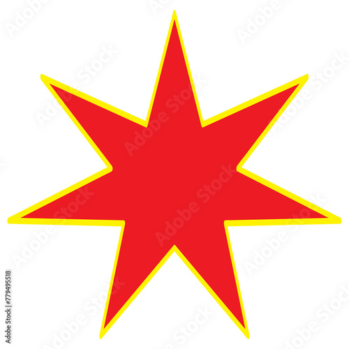 Red and yellow 7-point star