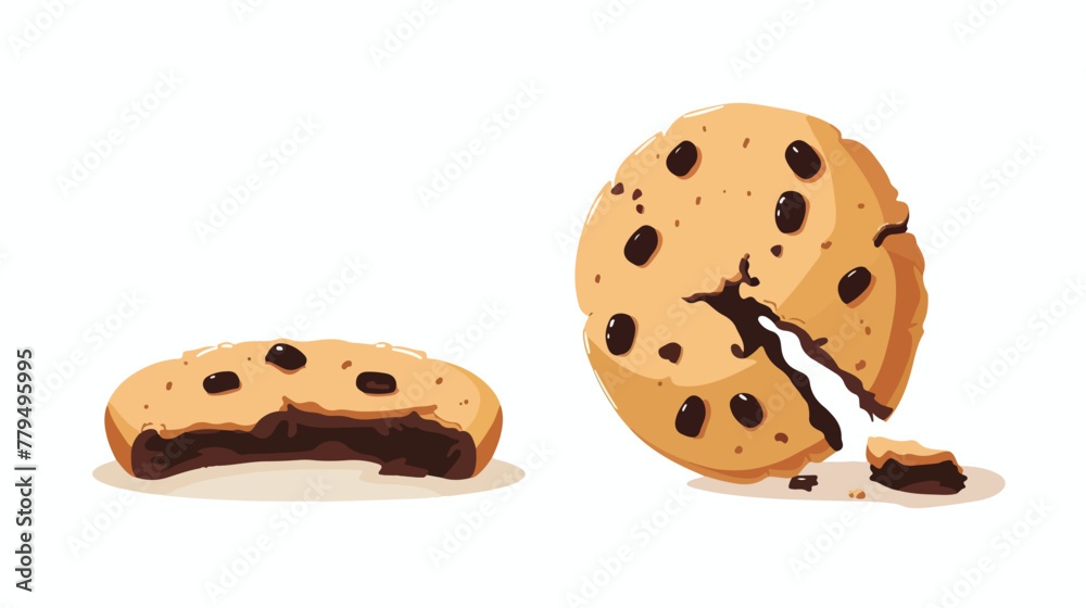 Vector Cookie IconBitten round cookie icon flat vector