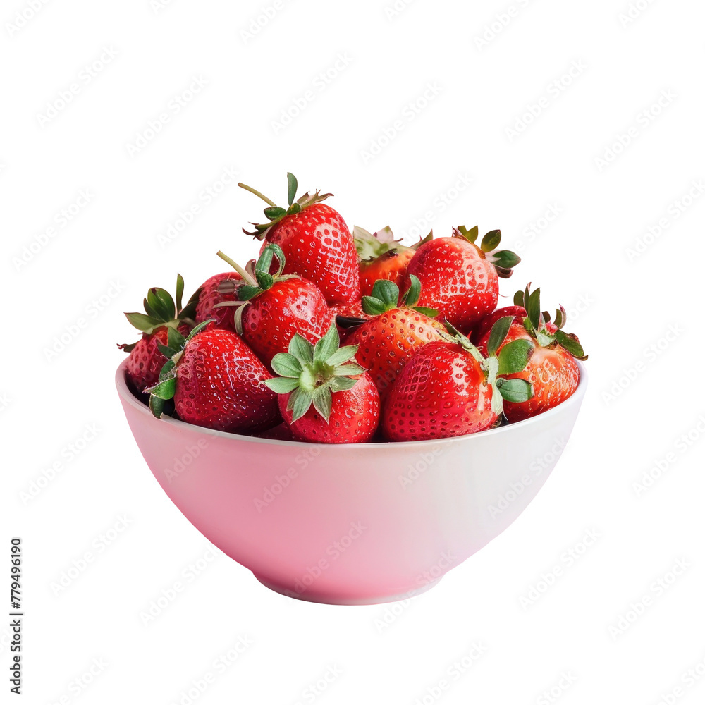 Strawberries in a bowl on a Transparent Background Strawberries in a bowl on a Transparent Background