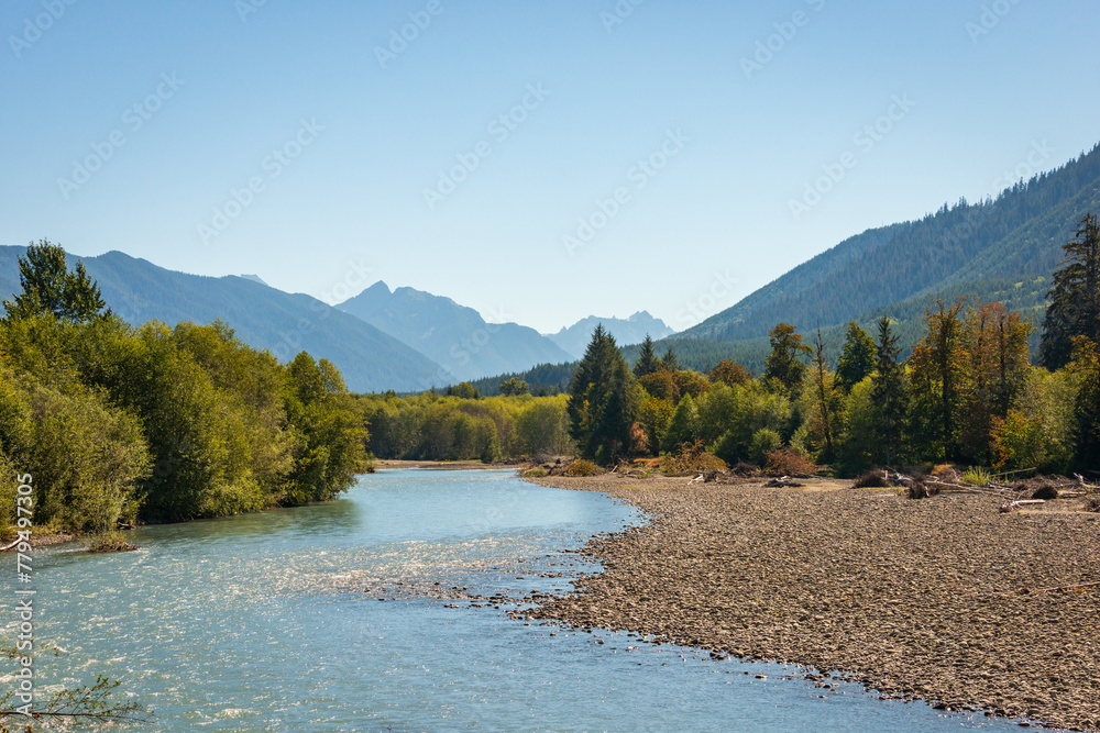 The Elwha River in Olympic National Park, Washington State - obrazy, fototapety, plakaty 