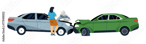 Road Traffic Accident Cars vector