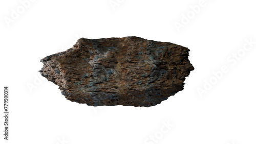 a rock with a hole in it on a white background