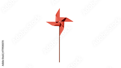a red pinwheel on a stick in the dark