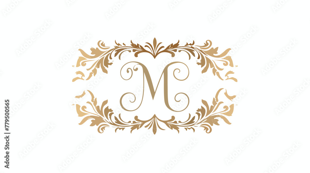 Vintage exquisite monogram with the letter The logo 