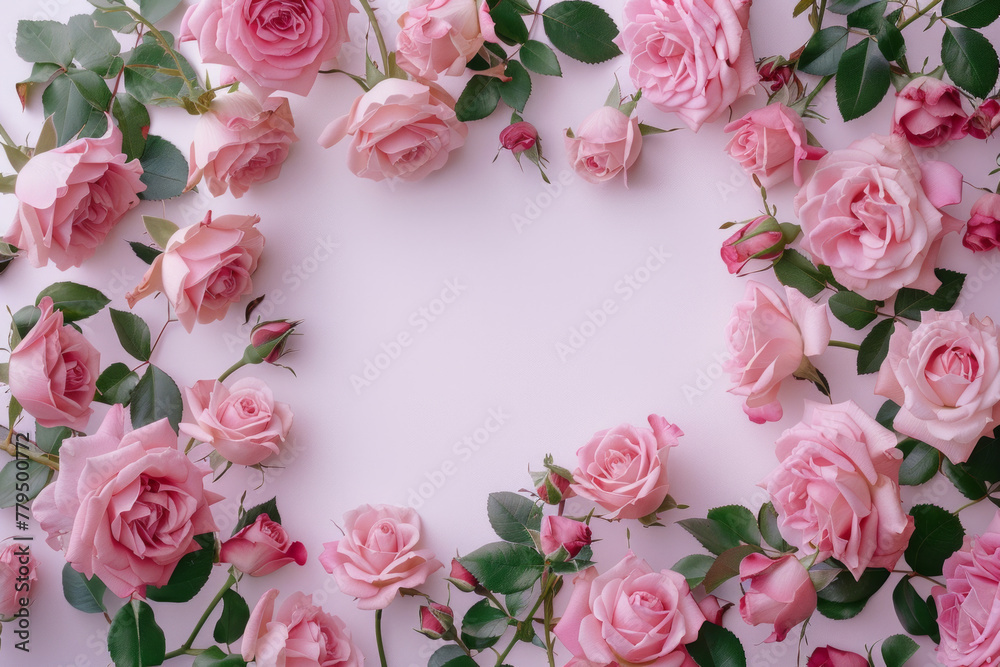 Beautiful rose around the frame for background Beautiful rose around the frame for background