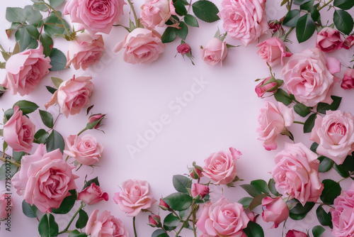 Beautiful rose around the frame for background