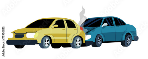 Frontal Collision Traffic Accident vector