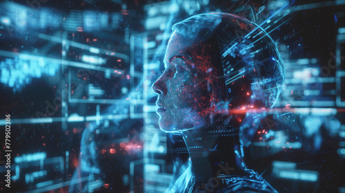 Digital Woman, AI, Futuristic Interface