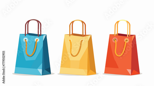 Shopping bag icon Flat vector isolated on white background