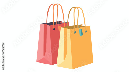 Shopping bag vector icon Flat vector isolated on white