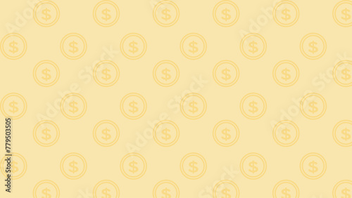 コインが並んだ背景イラスト　ドル