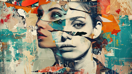 Abstract modern art collage of young beautiful woman trendy paper composition  ©  Mohammad Xte