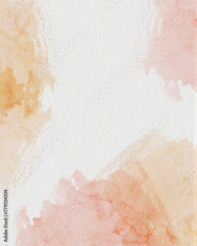 Pink and orange soft abstarsct watercolor background.