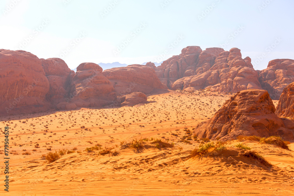 Sand dunes in Wadi Rum desert, Jordan, Middle East