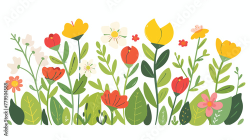 Spring abundance Flat vector isolated on white background © Casa