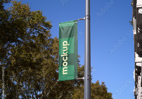 Mockup of customizable vertical banner