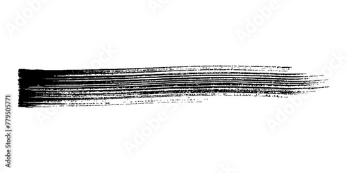 Black brush stroke. Hand drawn ink spots isolated on transparent background. Vector illustration