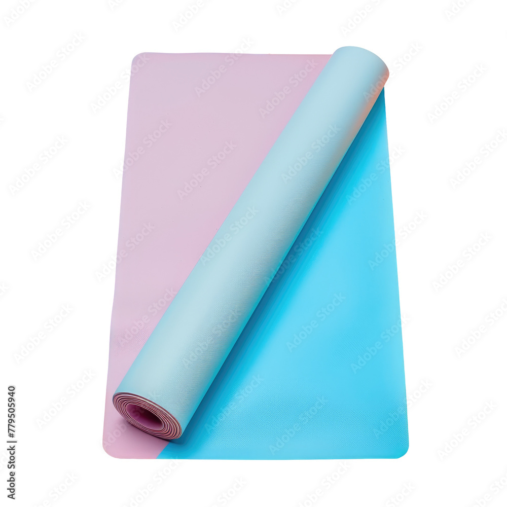 A roll of blue and pink paper on a Transparent Background A roll of blue and pink paper on a Transparent Background