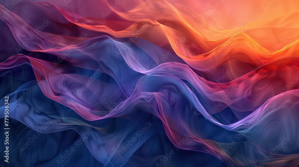 Fototapeta premium 3D Wave colorful abstract background.