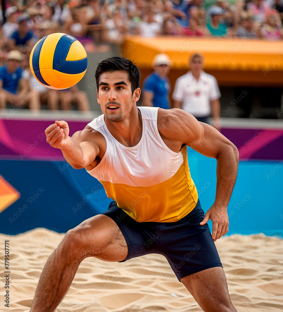 Beach volleyball player during a competition