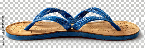 Summer Blue Flip-Flops Sandals Isolated on Transparent Background 3d image wallpaper 
 photo