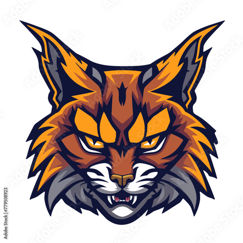 Lynx Mascot for Esports Team Logo Isolated on White Background Vector Art