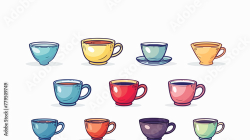 Tea cup simple form vector illustration. Vector line