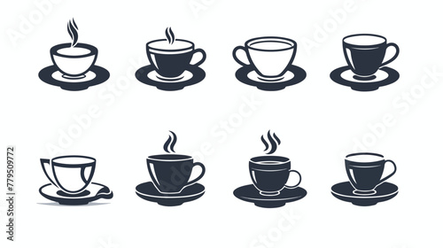 Tea cup vector glyph icon. Modern glyph symbols. Coll