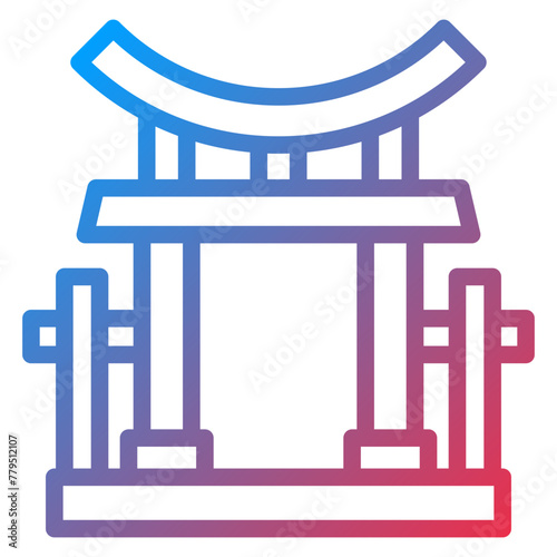 Vector Design Torii Gate Icon Style