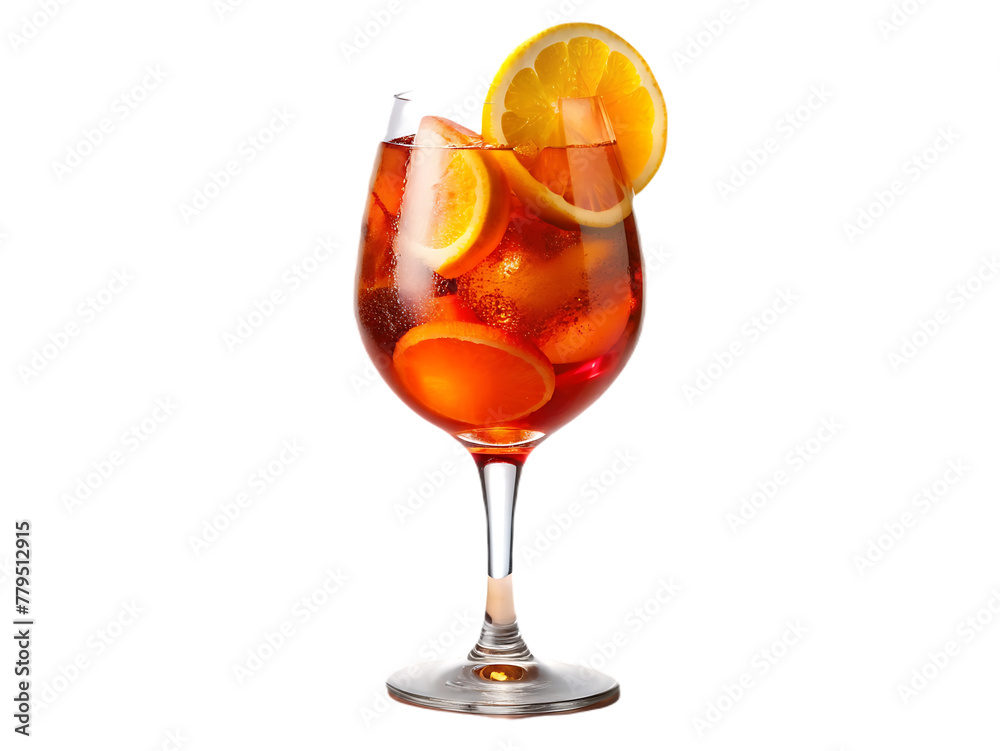 Free photo glass of aperol spritz cocktail isolated on transparent background Free photo glass of aperol spritz cocktail isolated on transparent background
