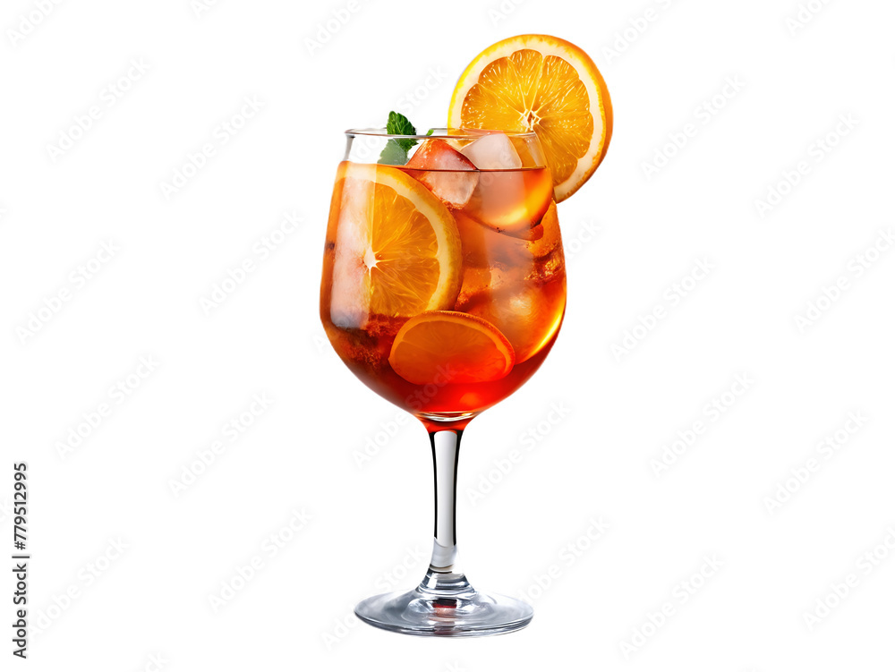 Free photo glass of aperol spritz cocktail isolated on transparent background Free photo glass of aperol spritz cocktail isolated on transparent background