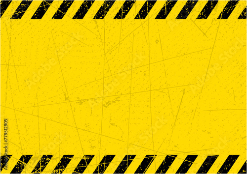 危険・注意喚起のベクターグランジ背景素材（黄色と黒）