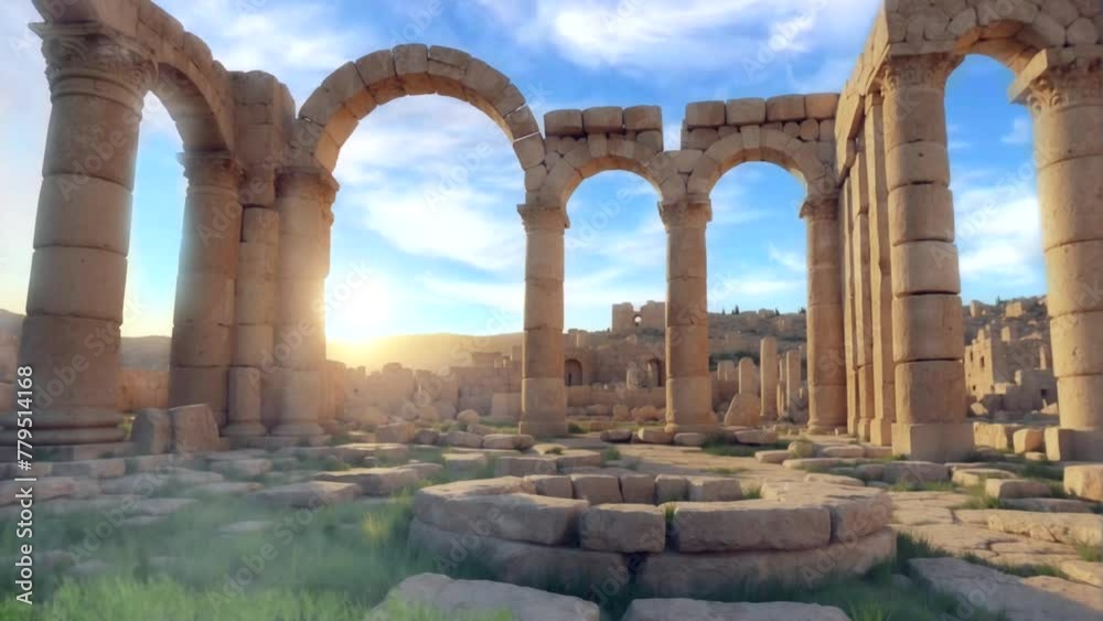Looping Time-Lapse Animation of Ancient Roman Ruins. Looping Time-Lapse Animation of Ancient Roman Ruins.