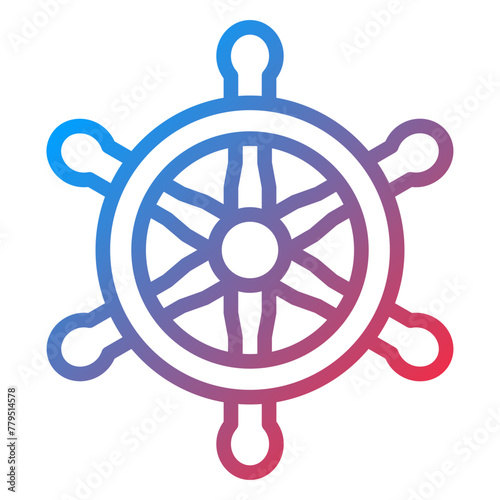 Vector Design Nautical Wheel Icon Style