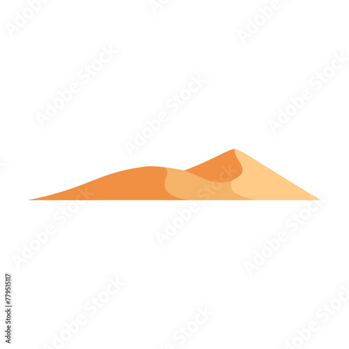 Sand desert flat illustration on isolated background